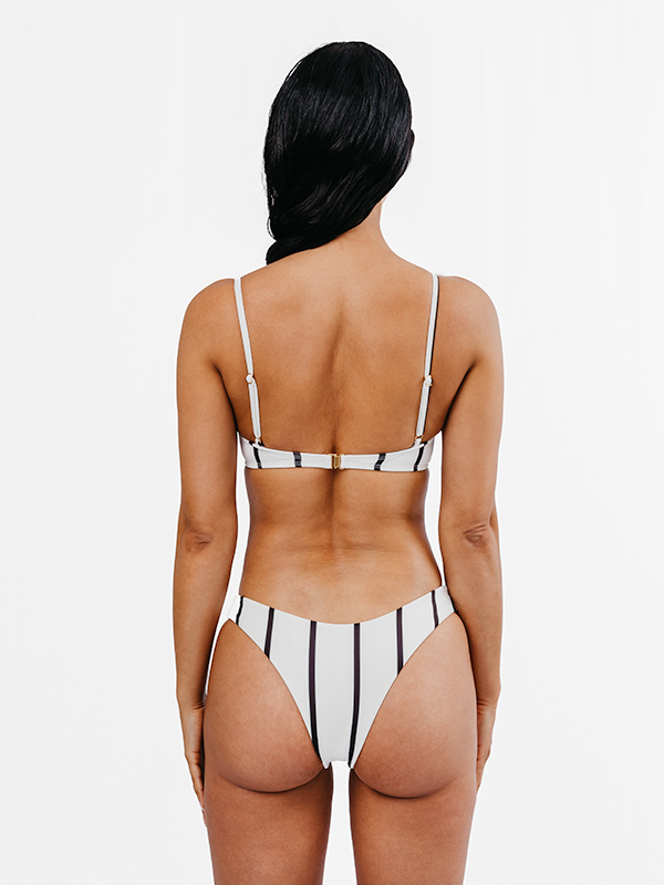 Baia Brazilian Cut Bikini Bottom Black White Sustainable