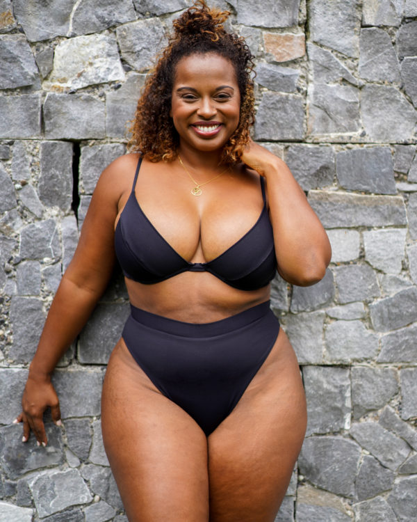 COCO - High Waist Bikini Bottom Schwarz